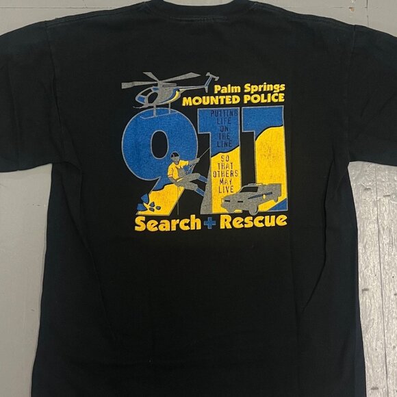 Palm Springs Mounted Police Search & Rescue Black Graphic Tee - Picture 2 of 2